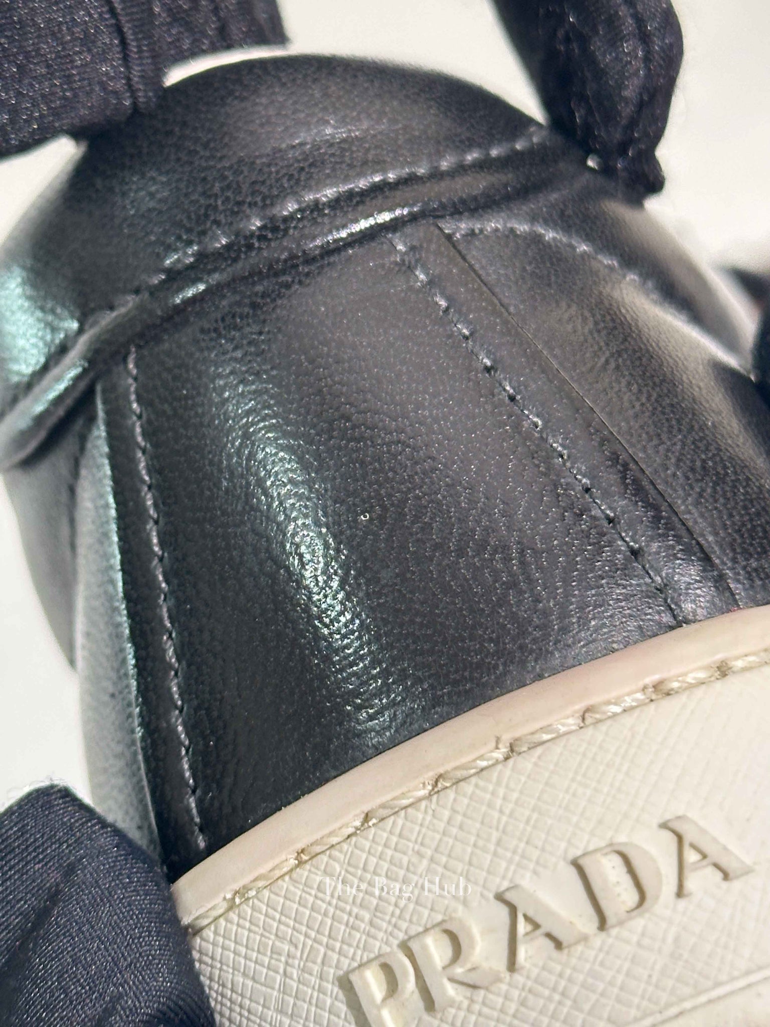 Prada Black Leather Low Top Sneakers Size 39.5