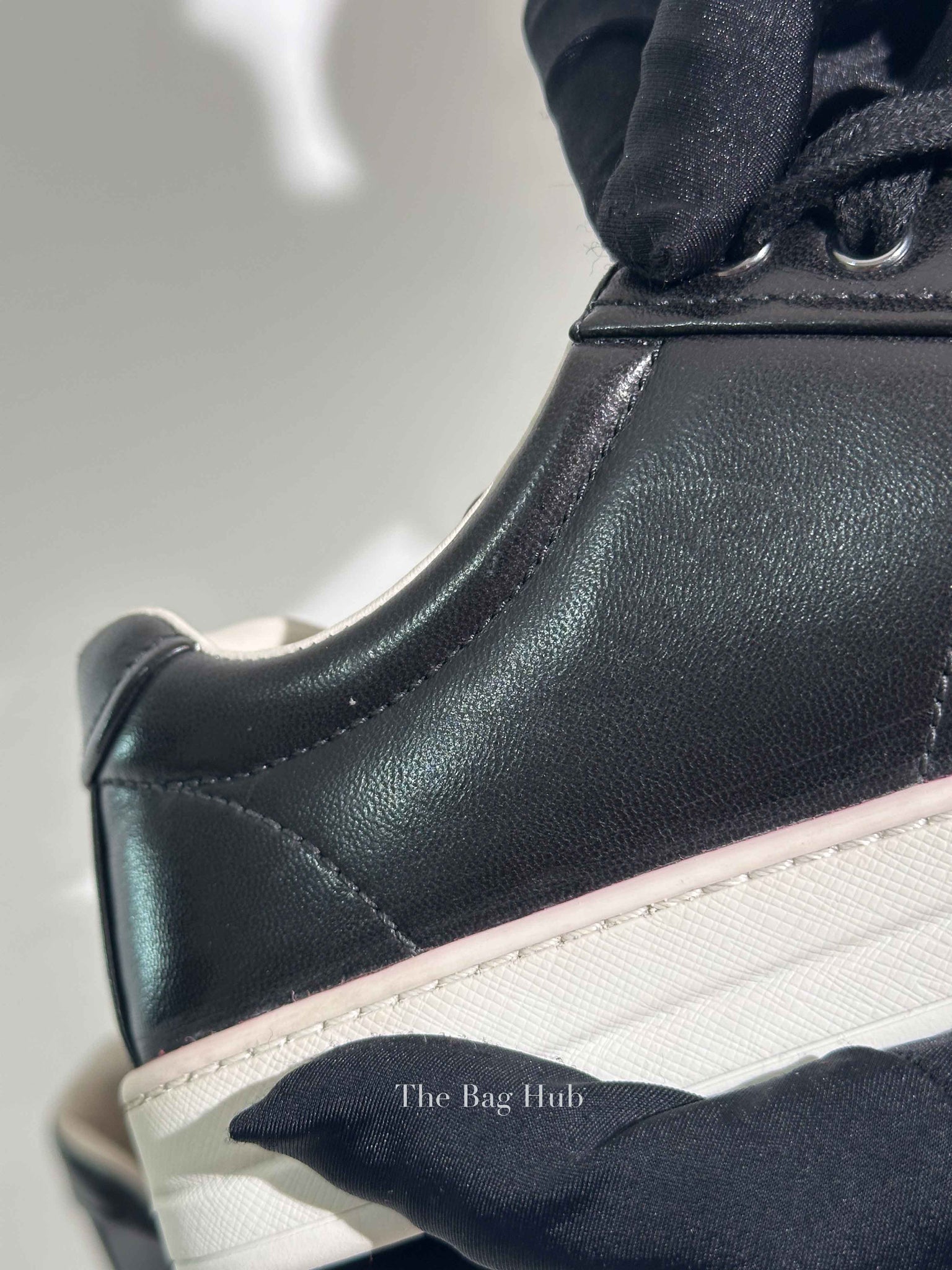 Prada Black Leather Low Top Sneakers Size 39.5