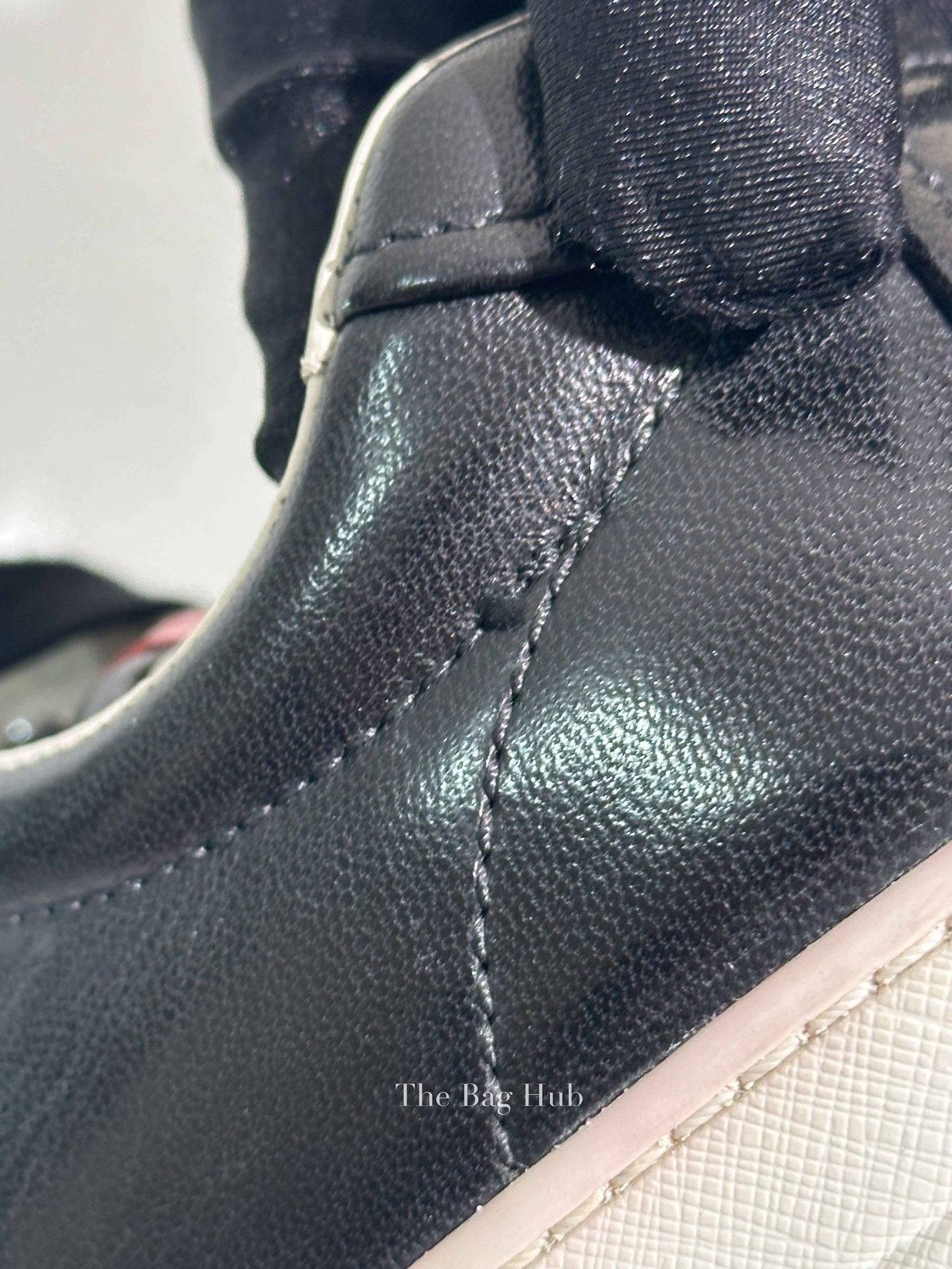 Prada Black Leather Low Top Sneakers Size 39.5