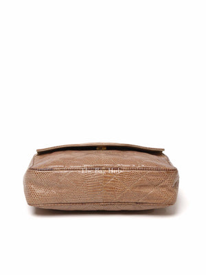 Chanel Vintage Front Pocket Camera Bag Quilted Lizard Small