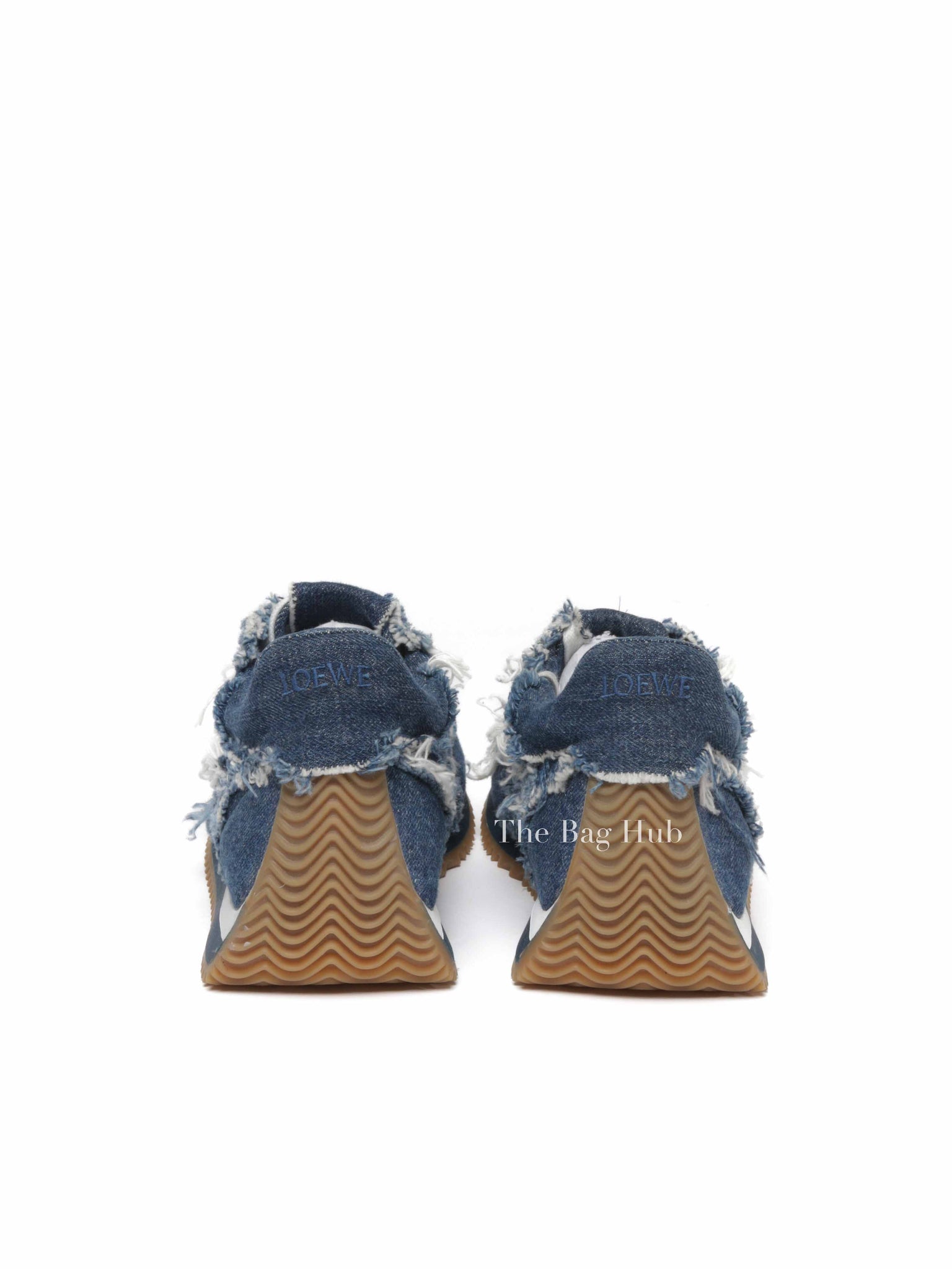 Loewe Denim Raw-Edge Trim Sneakers Women's Size 36