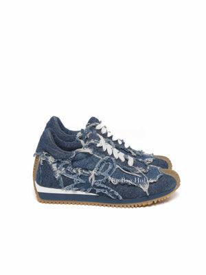 Loewe Denim Raw-Edge Trim Sneakers Women's Size 36