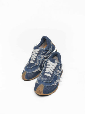 Loewe Denim Raw-Edge Trim Sneakers Women's Size 36