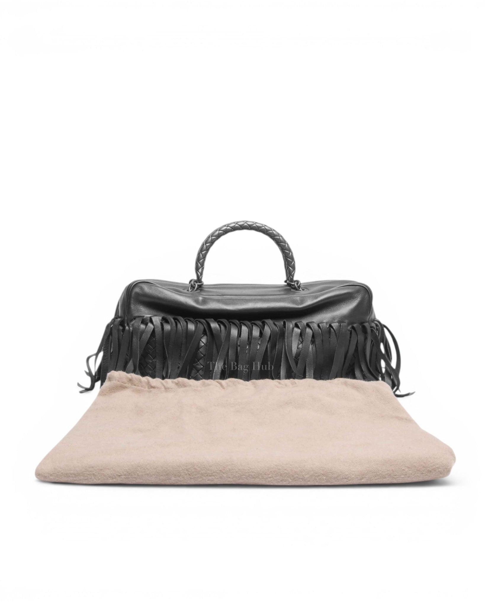 Bottega Veneta Black Leather Fringe Handbag | Designer Brand