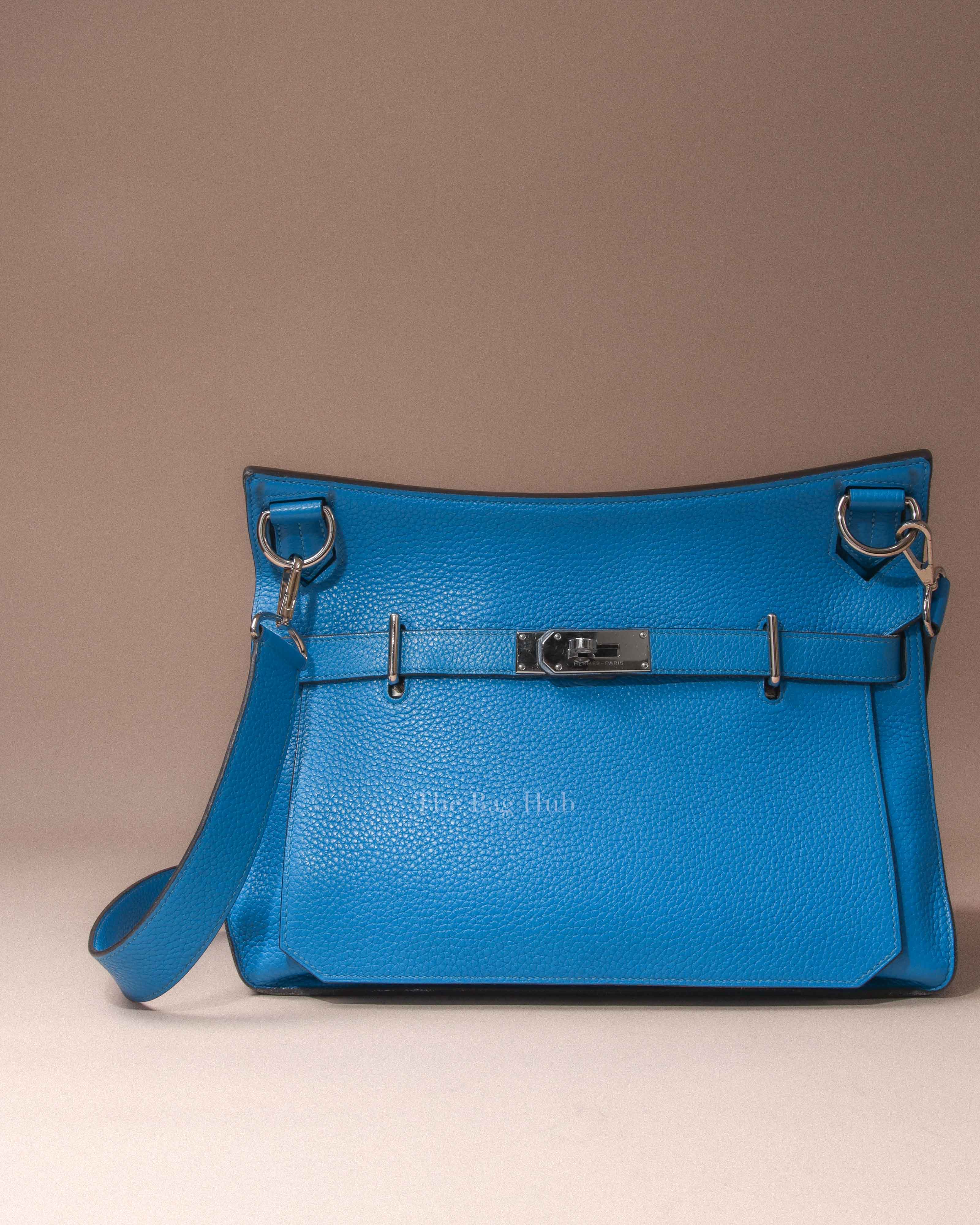 Hermes Electric Blue Clemence Jypsiere 34 Bag PHW | Designer Brand