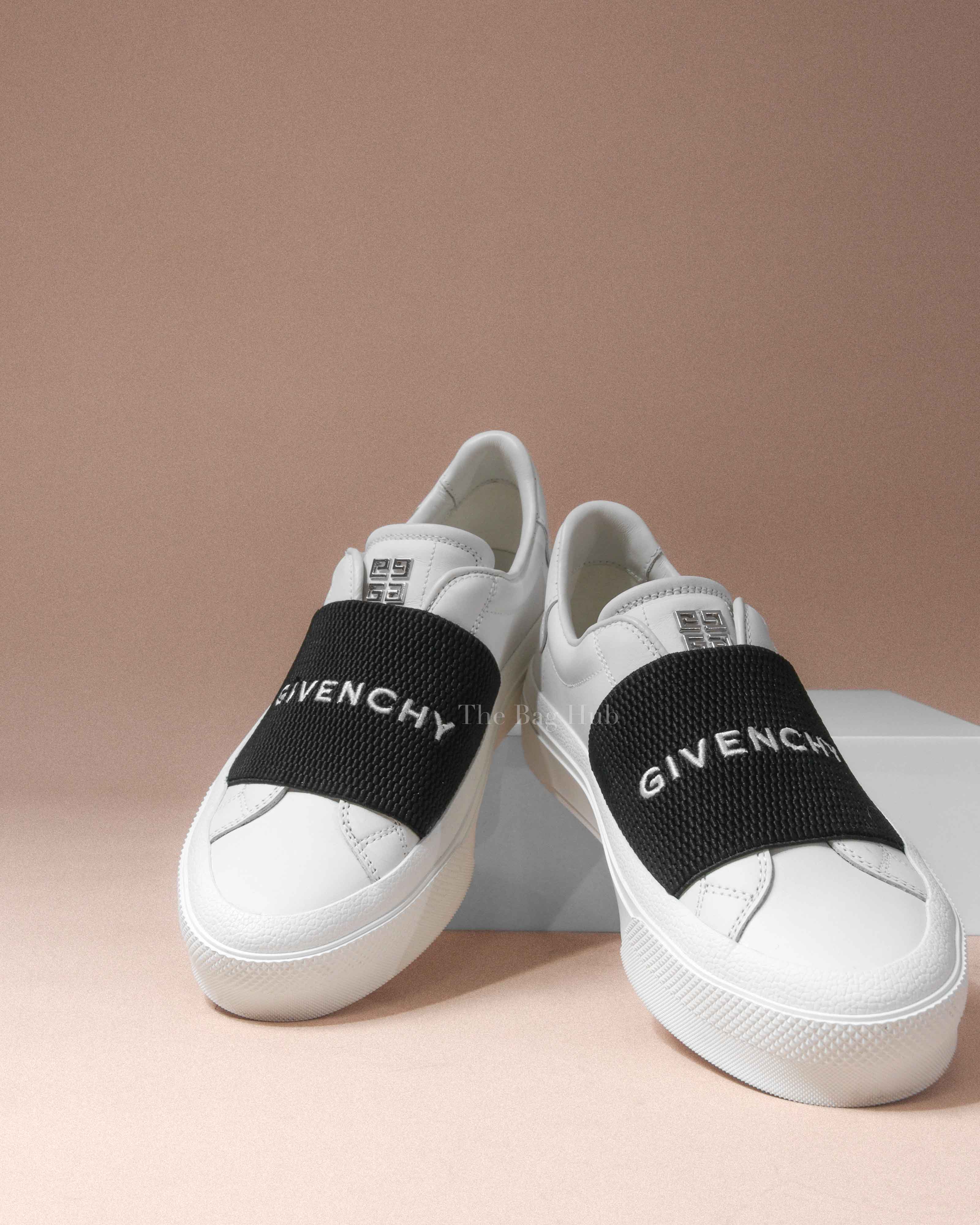 Givenchy White/Black Calfskin Band Logo Womens Urban Street