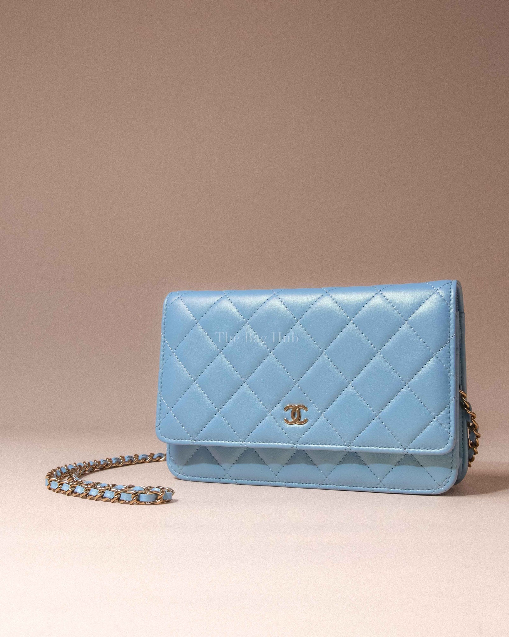 Chanel Metallic Light Blue Lambskin Leather WOC GHW | Designer