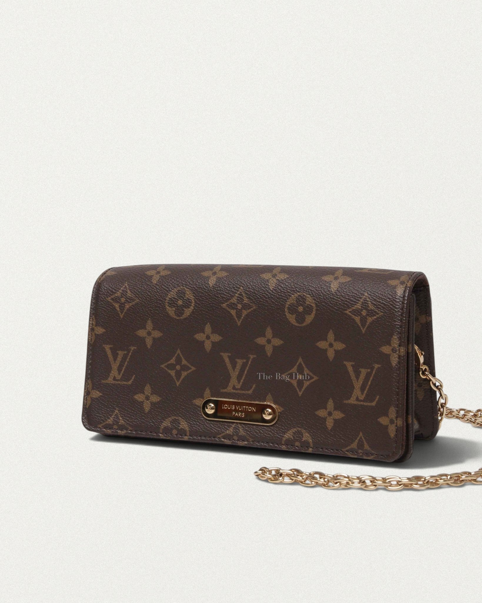 Louis Vuitton Brown Monogram Canvas Lily Wallet On Chain