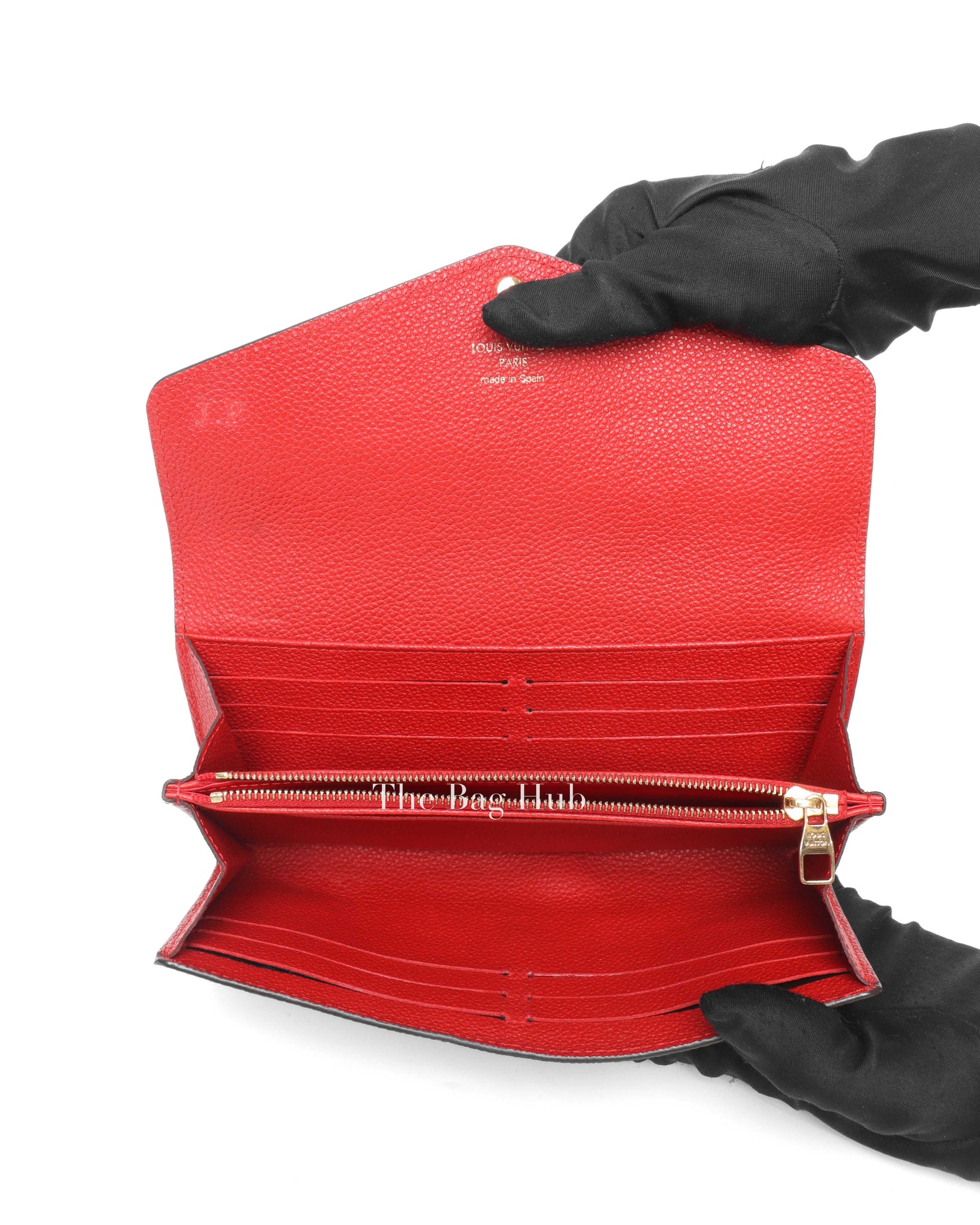 Louis Vuitton Red Monogram Empreinte Sarah Long Wallet