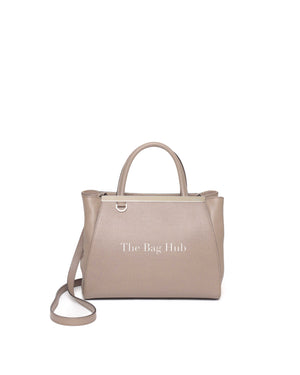 Fendi Taupe Saffiano/smooth Leather Petite 2jours Tote Bag
