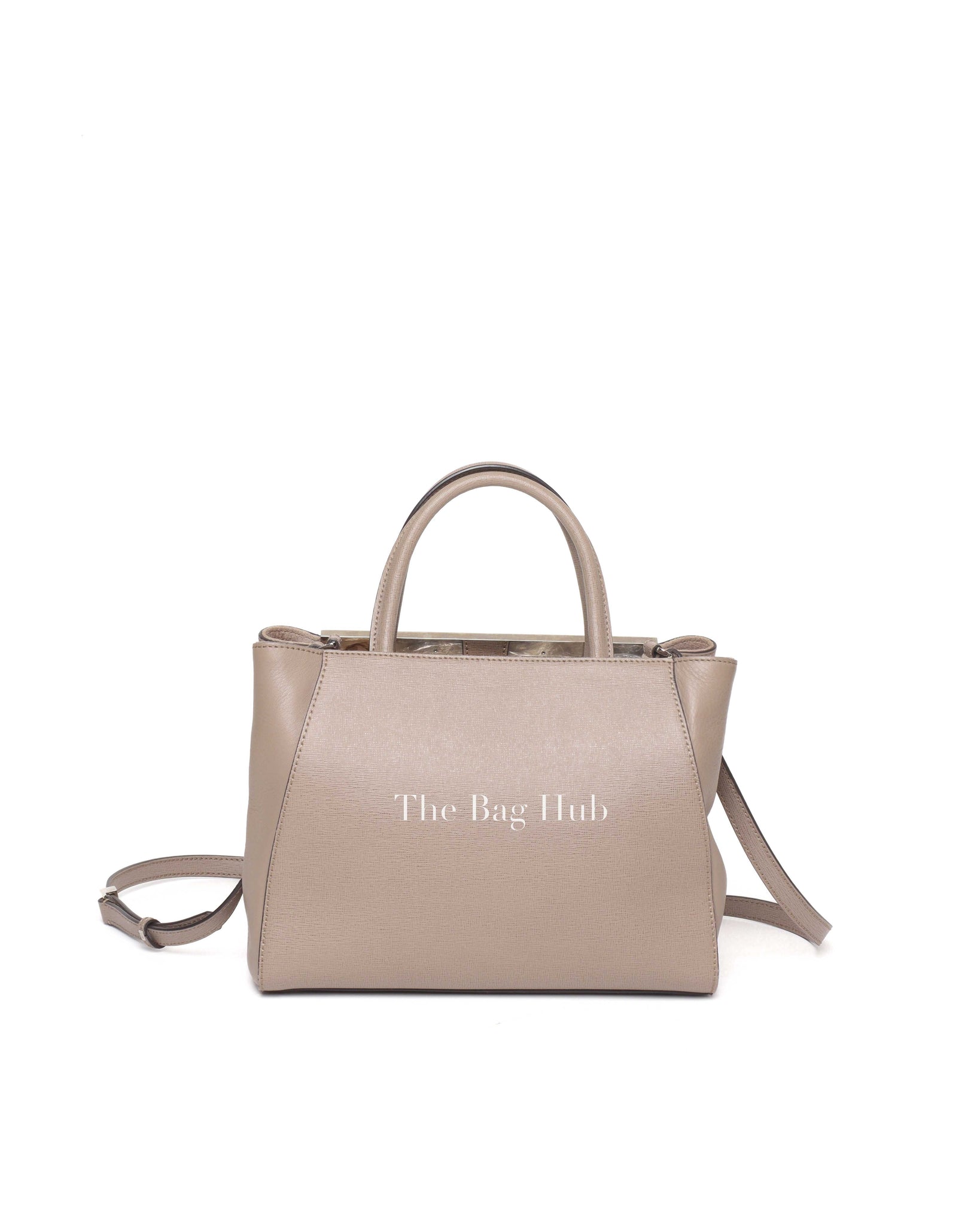 Fendi Taupe Saffiano/smooth Leather Petite 2jours Tote Bag