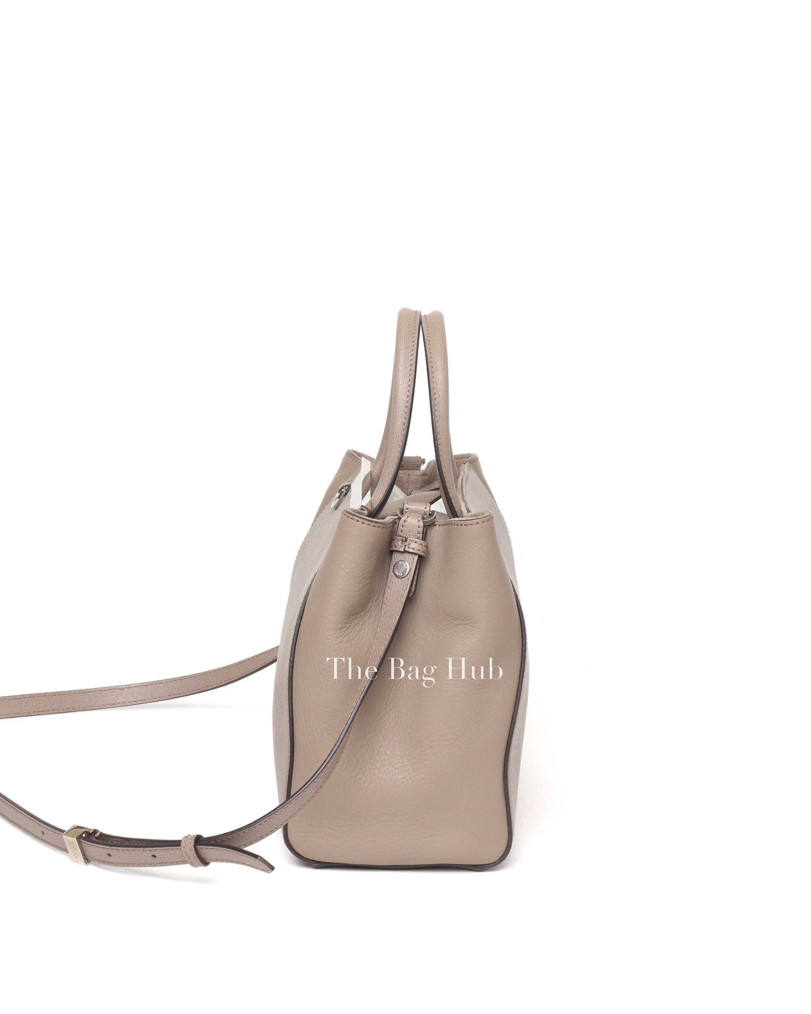 Fendi Taupe Saffiano/smooth Leather Petite 2jours Tote Bag