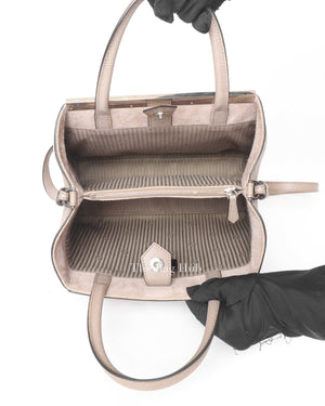 Fendi Taupe Saffiano/smooth Leather Petite 2jours Tote Bag