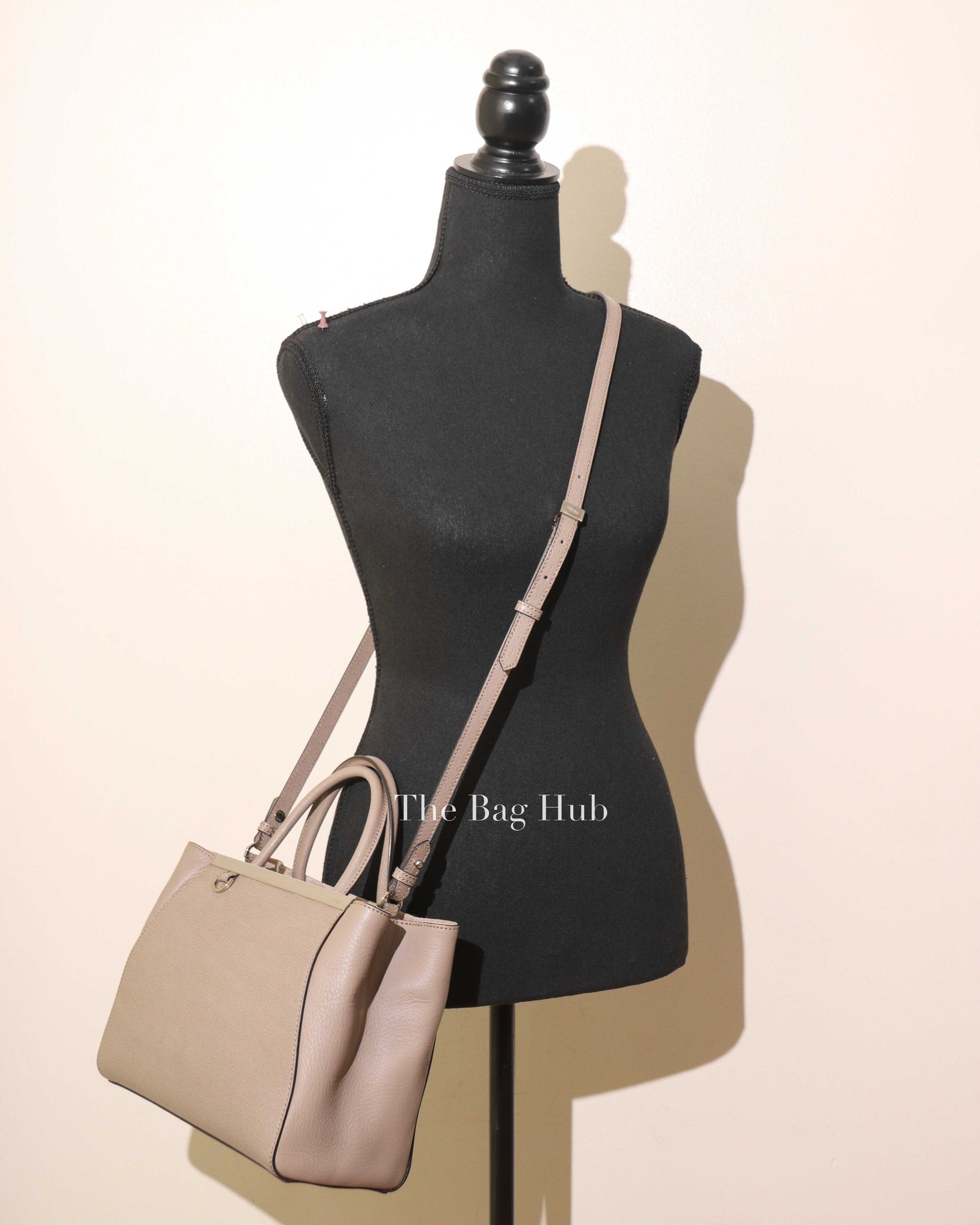 Fendi Taupe Saffiano/smooth Leather Petite 2jours Tote Bag