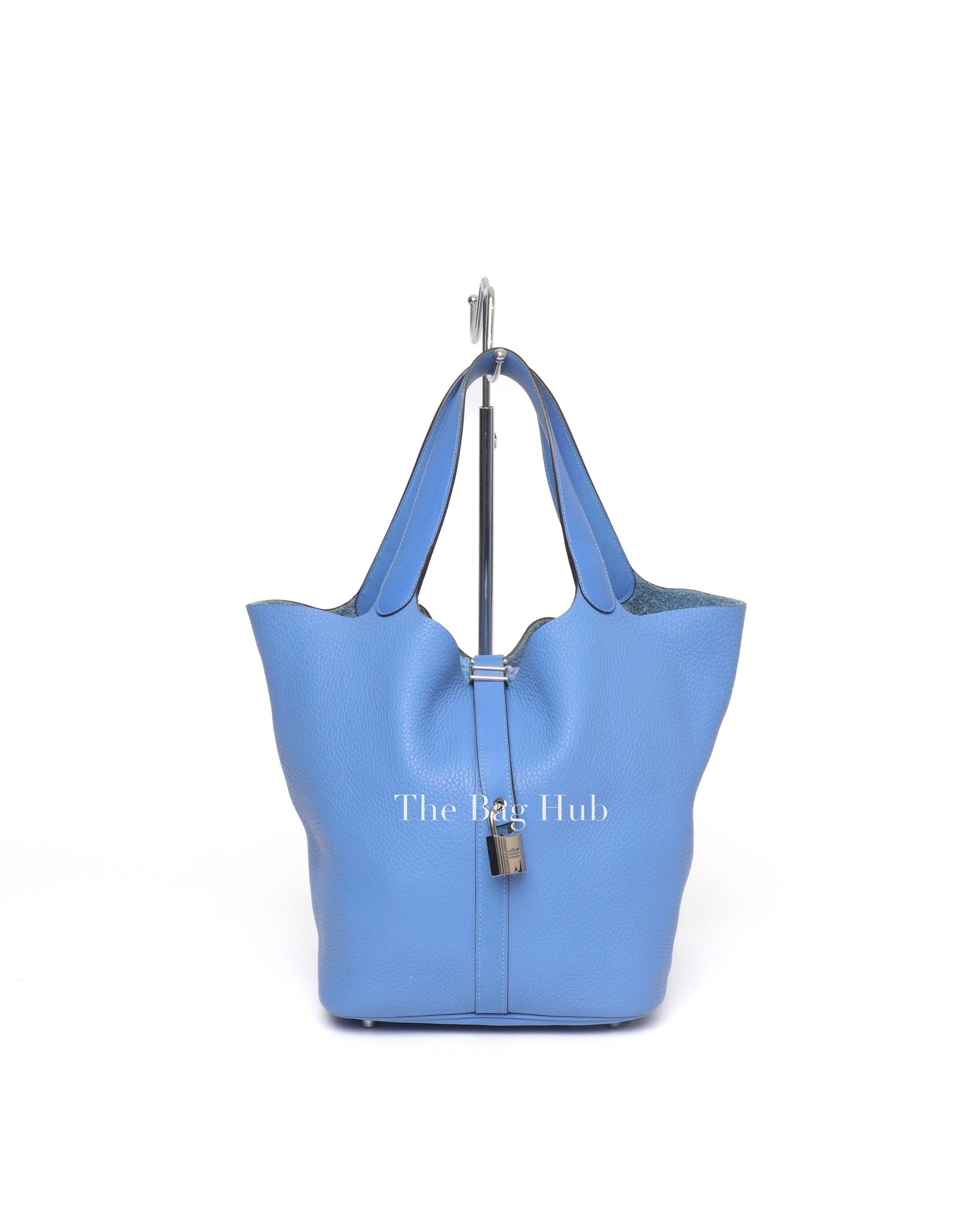 Hermes Blue Clemence Picotin 26 Bag PHW