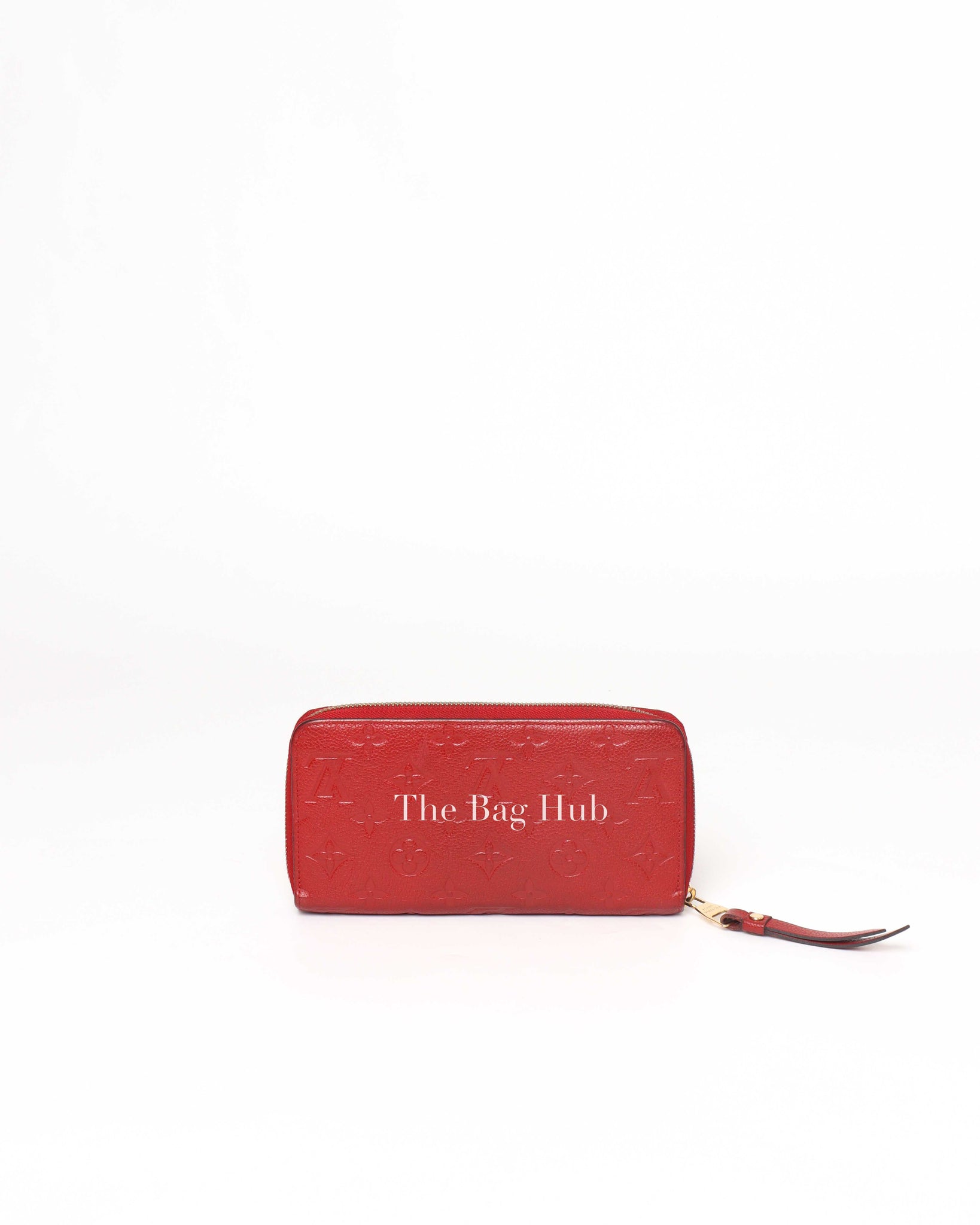 Louis Vuitton Red Empreinte Leather Monogram Secret Long Wallet