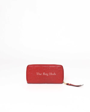 Louis Vuitton Red Empreinte Leather Monogram Secret Long Wallet