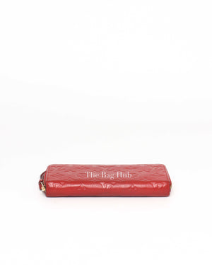 Louis Vuitton Red Empreinte Leather Monogram Secret Long Wallet