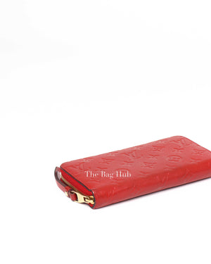 Louis Vuitton Red Empreinte Leather Monogram Secret Long Wallet