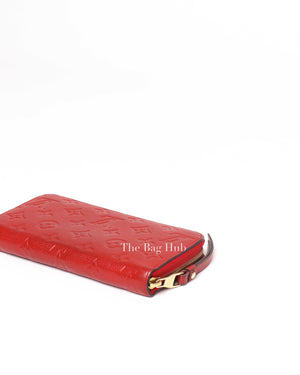 Louis Vuitton Red Empreinte Leather Monogram Secret Long Wallet