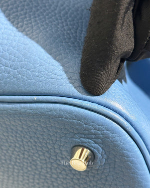 Hermes Blue Clemence Picotin 26 Bag PHW