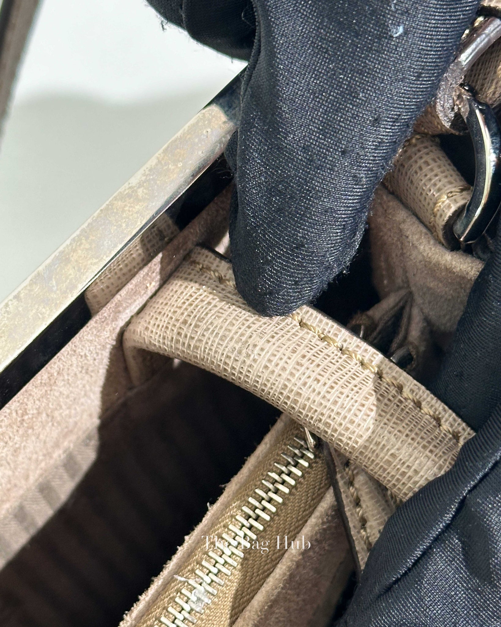 Fendi Taupe Saffiano/smooth Leather Petite 2jours Tote Bag