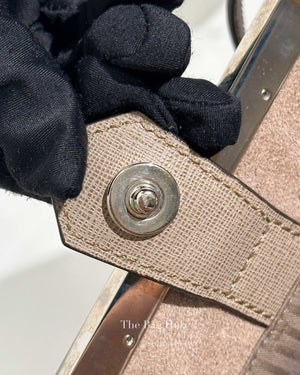 Fendi Taupe Saffiano/smooth Leather Petite 2jours Tote Bag