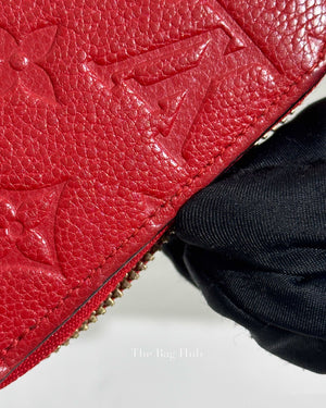 Louis Vuitton Red Empreinte Leather Monogram Secret Long Wallet