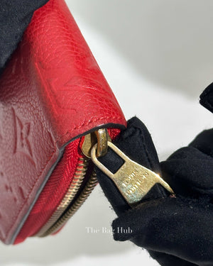 Louis Vuitton Red Empreinte Leather Monogram Secret Long Wallet