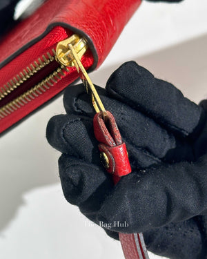 Louis Vuitton Red Empreinte Leather Monogram Secret Long Wallet