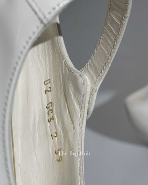 Valentino White Patent Tiptoe  Ballerina Flats Size 39