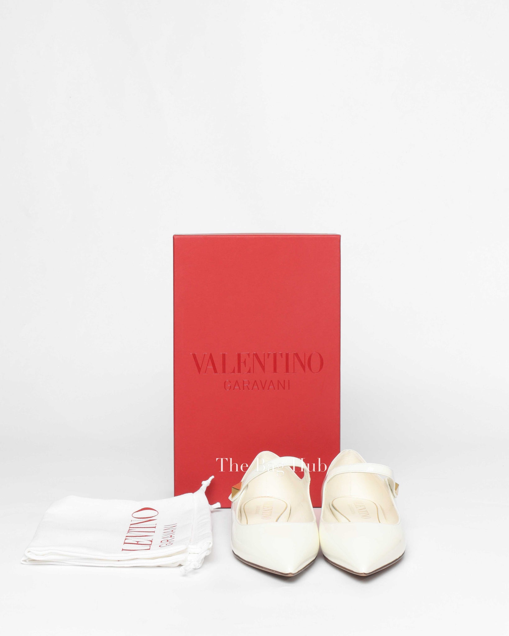 Valentino White Patent Tiptoe  Ballerina Flats Size 39