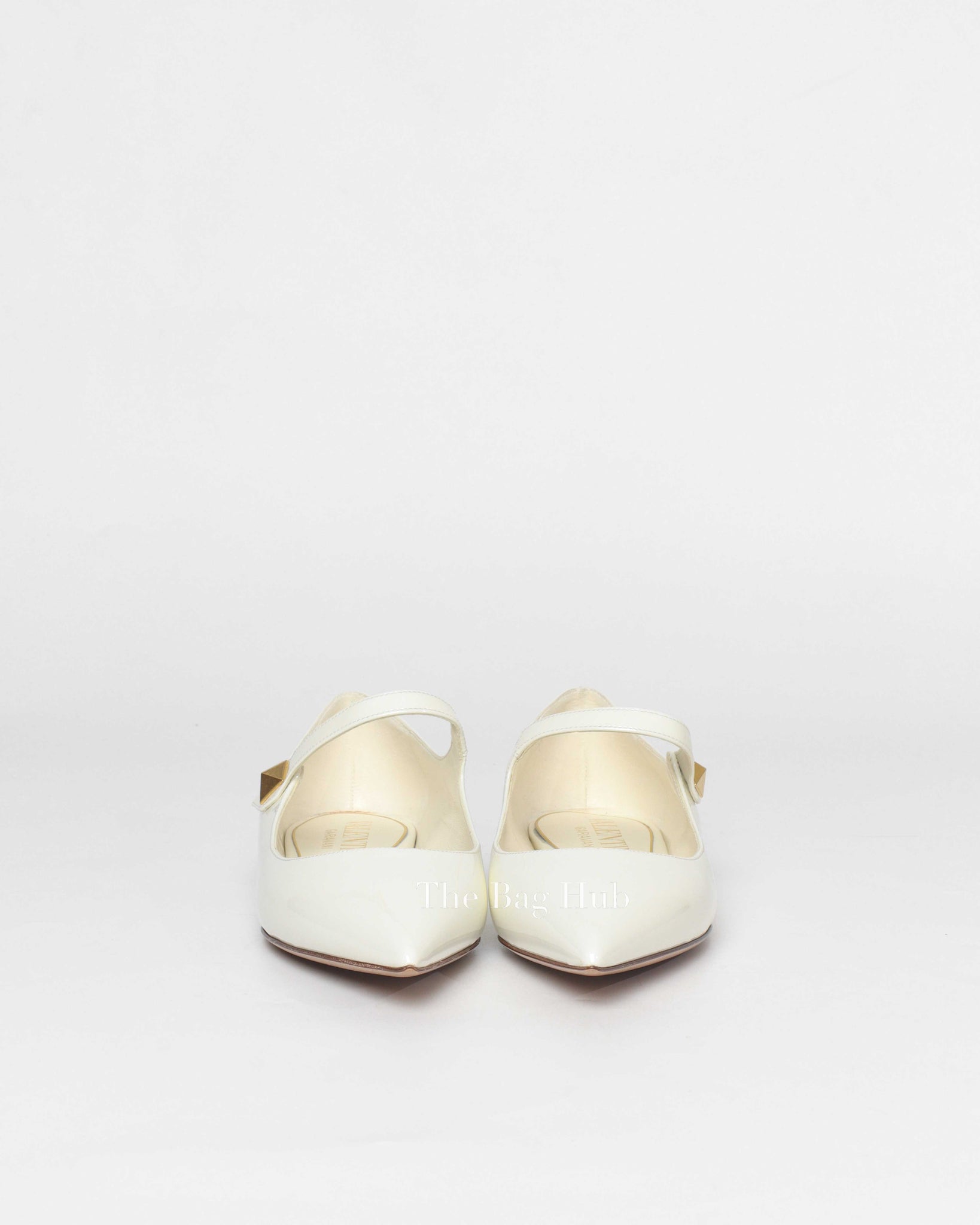 Valentino White Patent Tiptoe  Ballerina Flats Size 39