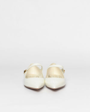 Valentino White Patent Tiptoe  Ballerina Flats Size 39