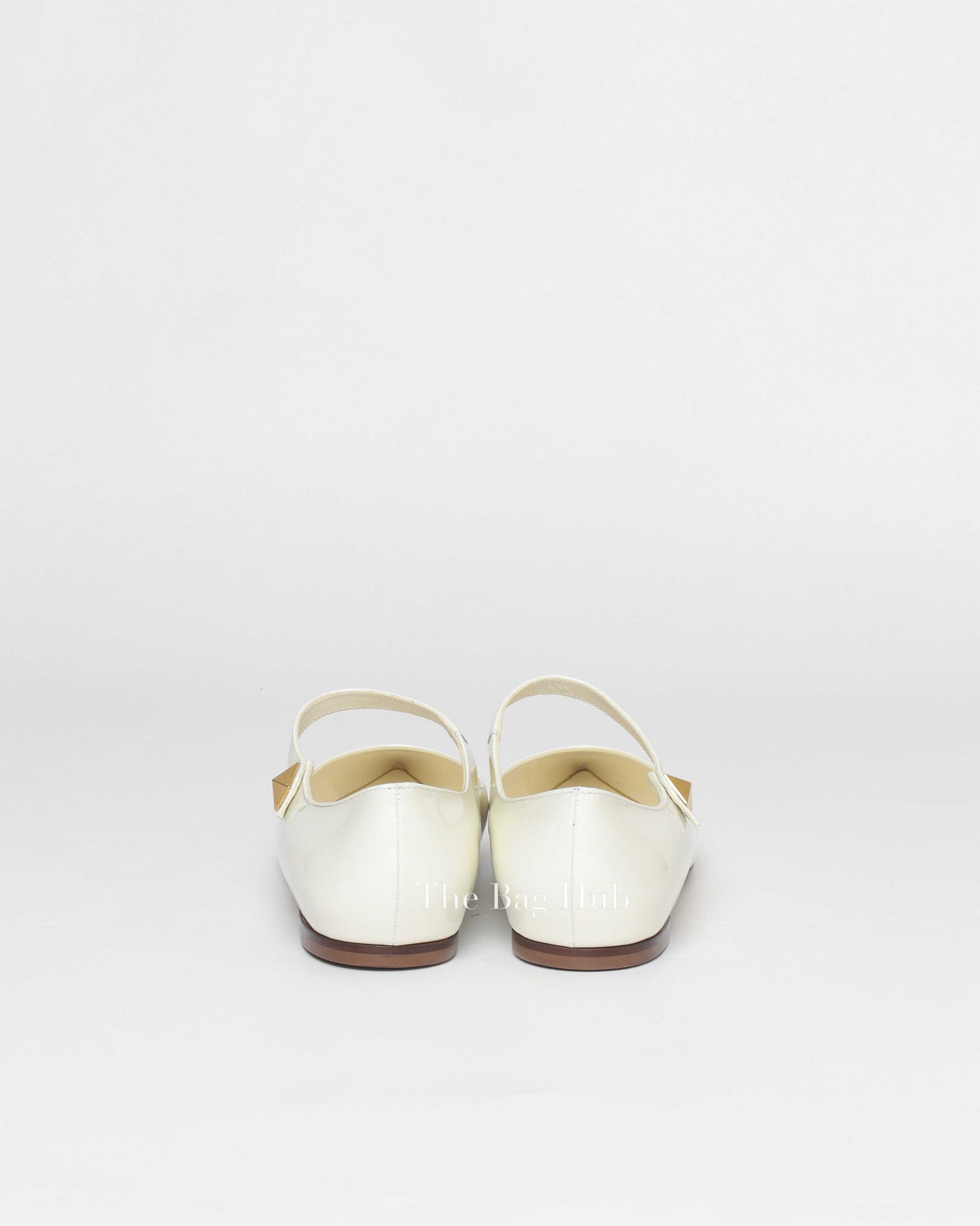 Valentino White Patent Tiptoe  Ballerina Flats Size 39
