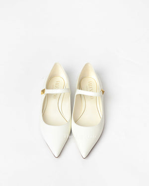Valentino White Patent Tiptoe  Ballerina Flats Size 39