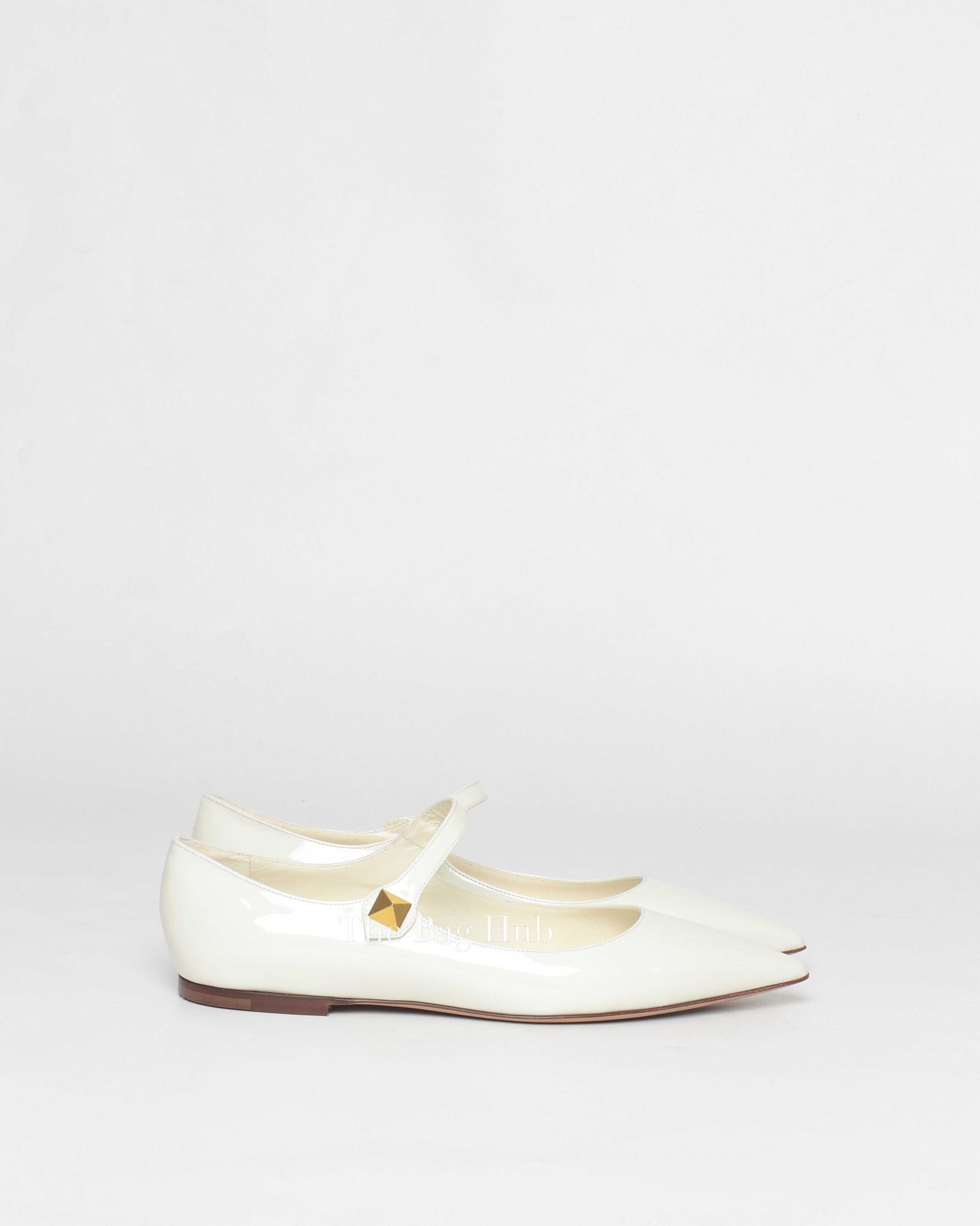 Valentino White Patent Tiptoe  Ballerina Flats Size 39