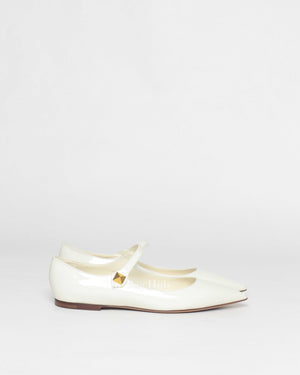 Valentino White Patent Tiptoe  Ballerina Flats Size 39