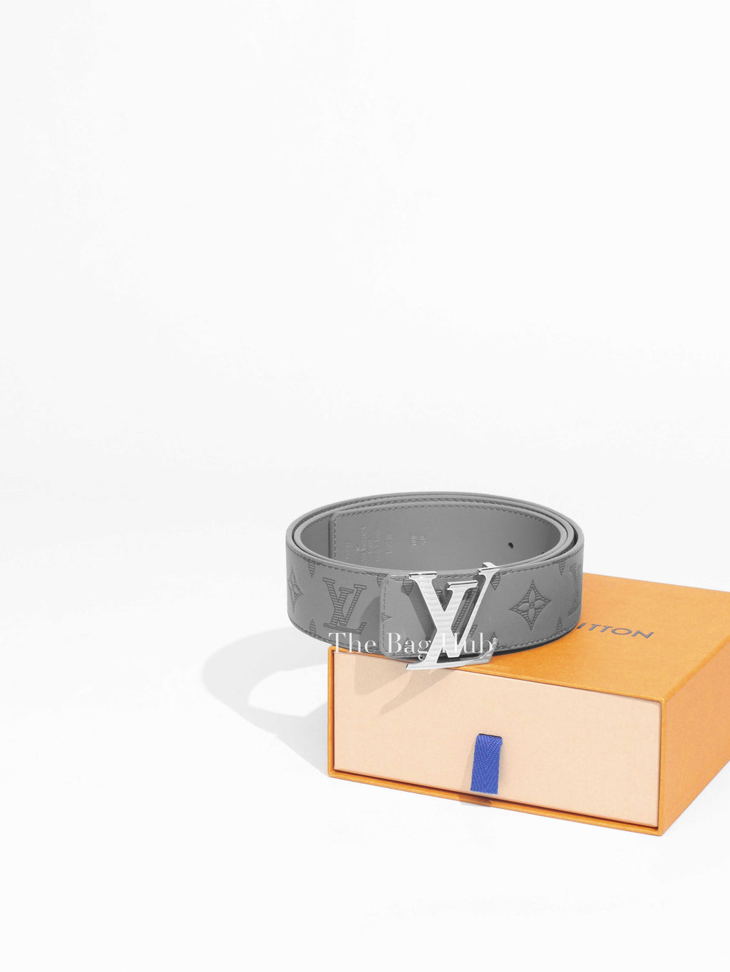 Louis Vuitton Grey Monogram Shadow Leather Reversible Men's Belt SHW 40MM