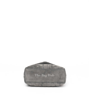 Saint Laurent Gray Suede/Leather Y Quilted Monogram Loulou Satchel Chain Small Bag