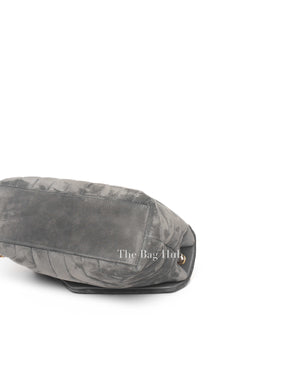 Saint Laurent Gray Suede/Leather Y Quilted Monogram Loulou Satchel Chain Small Bag