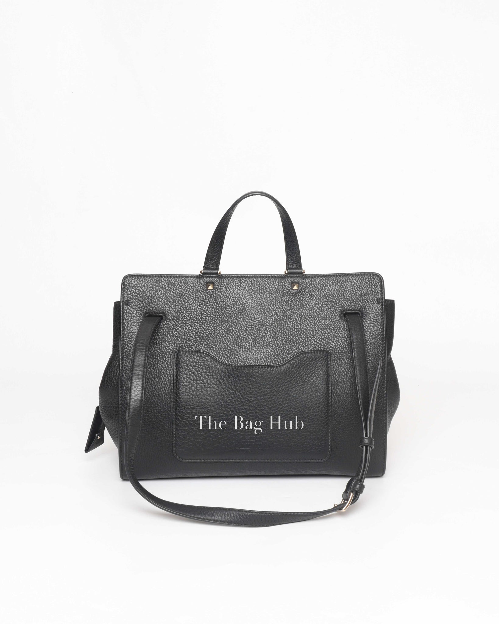 Valentino Black Leather Large Joylock Top Handle Bag