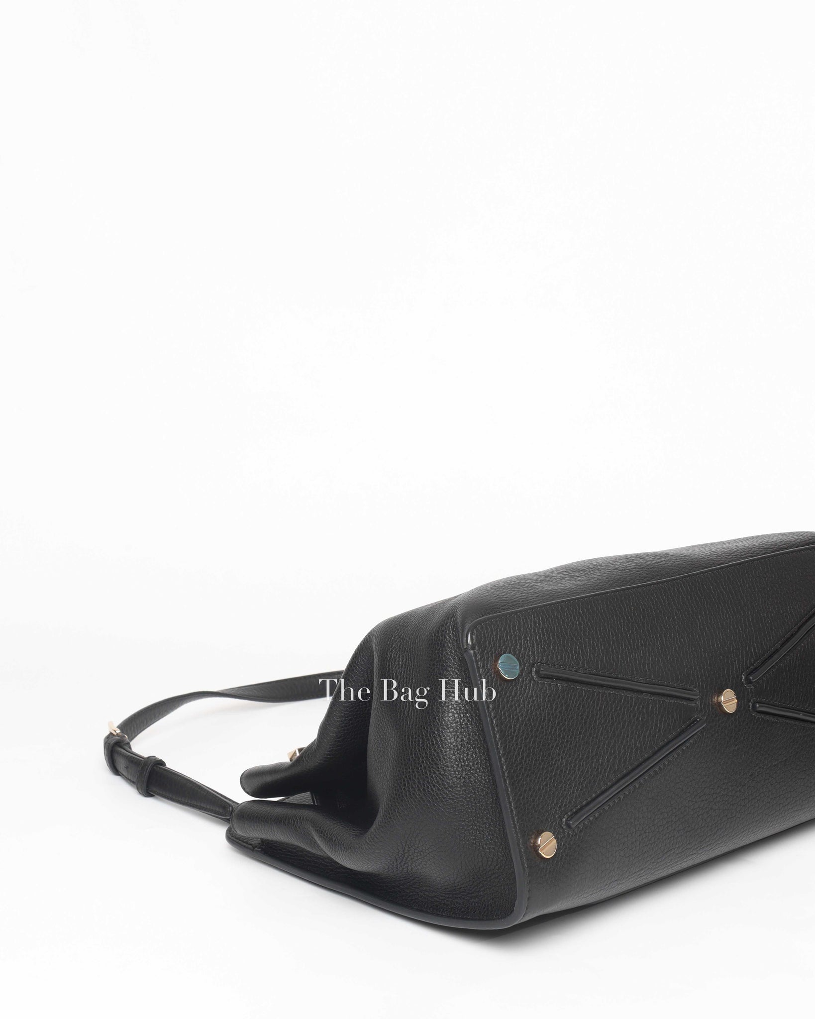 Valentino Black Leather Large Joylock Top Handle Bag