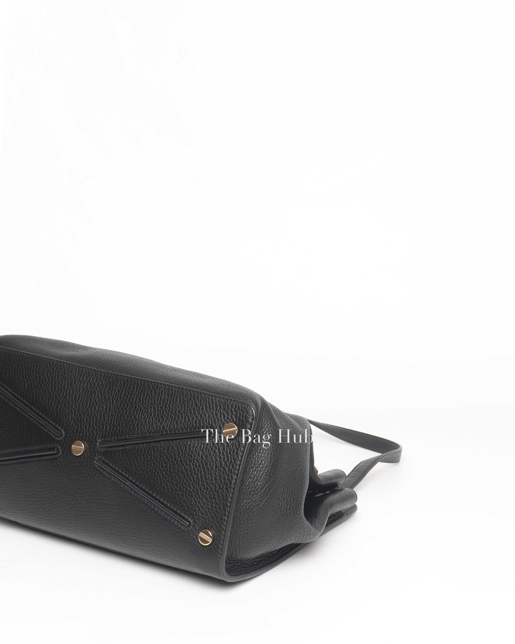 Valentino Black Leather Large Joylock Top Handle Bag