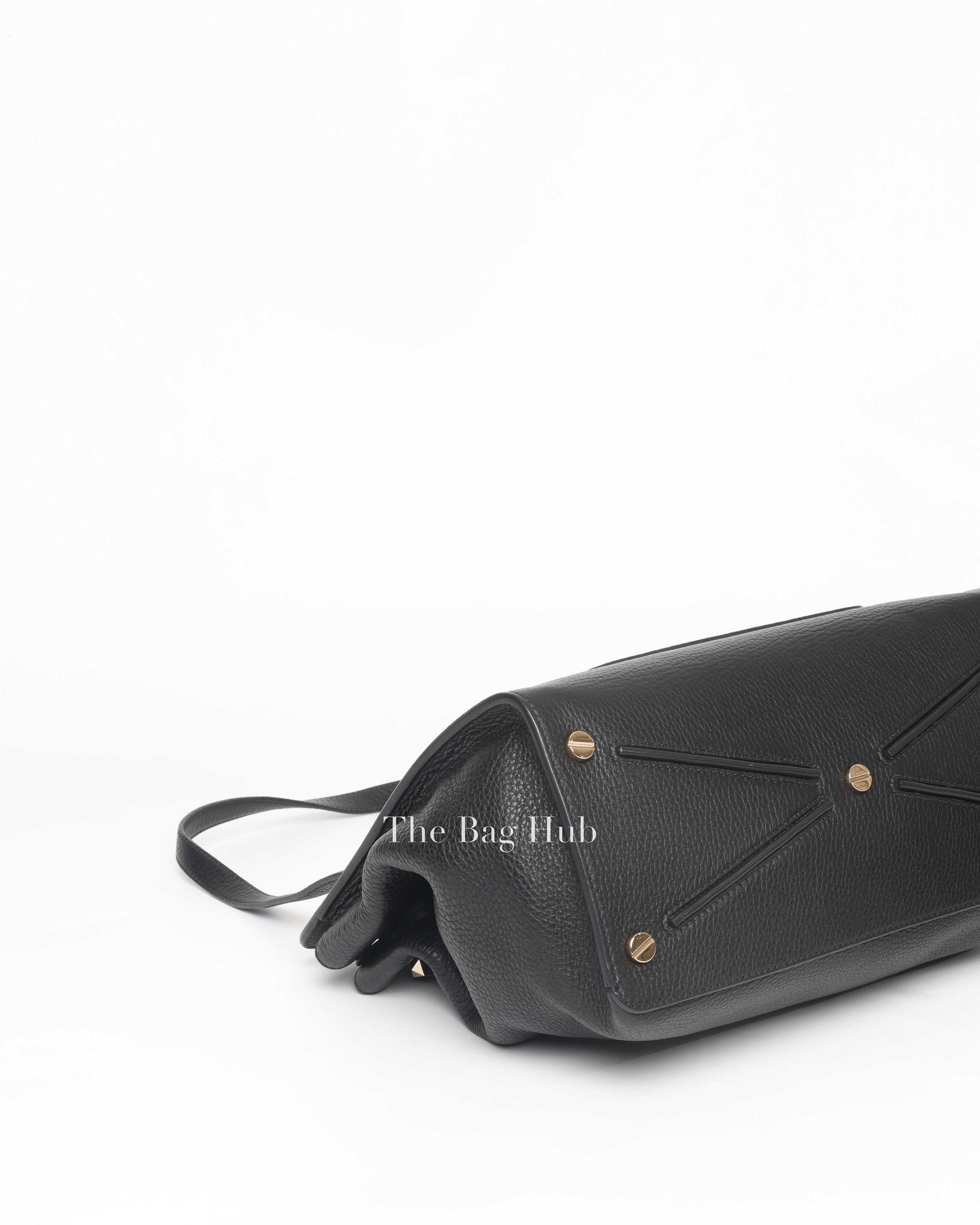 Valentino Black Leather Large Joylock Top Handle Bag