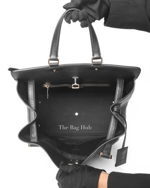 Valentino Black Leather Large Joylock Top Handle Bag
