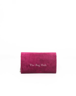 Saint Laurent Fuchsia Pink Velvet Kate Wallet On Chain Shoulder Bag