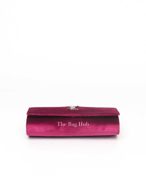 Saint Laurent Fuchsia Pink Velvet Kate Wallet On Chain Shoulder Bag
