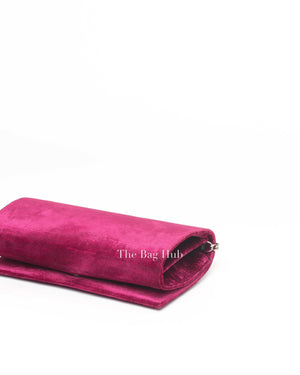 Saint Laurent Fuchsia Pink Velvet Kate Wallet On Chain Shoulder Bag