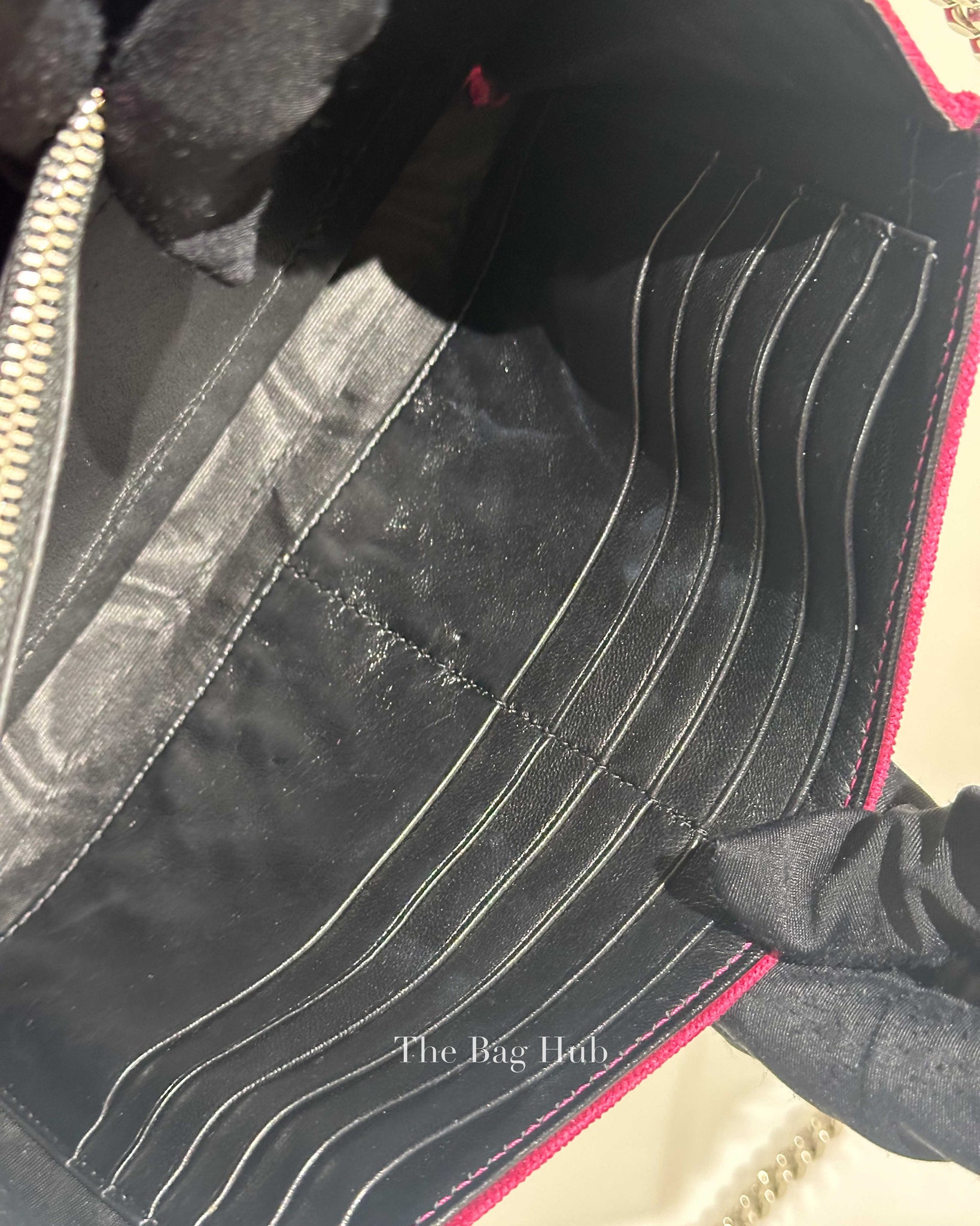 Saint Laurent Fuchsia Pink Velvet Kate Wallet On Chain Shoulder Bag